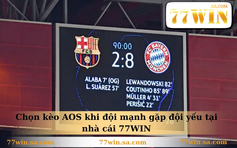Kèo AOS Là Gì Và Khi Nào Nên Chọn Trong Cược Tỷ Số? 2 Chọn kèo AOS khi đội mạnh gặp đội yếu tại nhà cái 77WIN