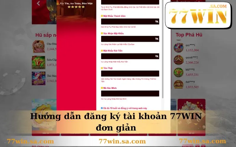 Trang chủ 13 Hướng dẫn đăng ký tài khoản 77WIN đơn giản