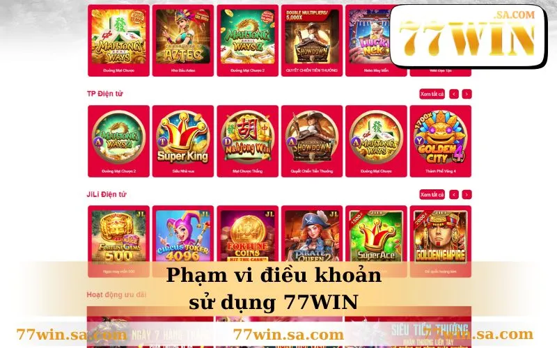 Điều Khoản Sử Dụng 77WIN 1 Phạm vi điều khoản sử dụng 77WIN